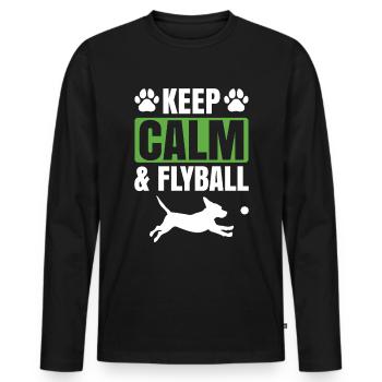 Flyball Canine Sport Agility Parcour Dog - Men's Premium Organic Long Sleeve Shirt - black - Front - Nico (187cm)