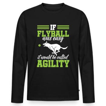 Flyball Canine Sport Agility Parcour Dog - Men's Premium Organic Long Sleeve Shirt - black - Front - Nico (187cm)