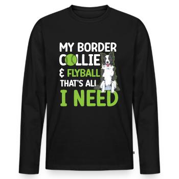 Flyball Canine Sport Agility Parcour Dog - Men's Premium Organic Long Sleeve Shirt - black - Front - Nico (187cm)