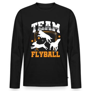 Flyball Canine Sport Agility Parcour Dog - Men's Premium Organic Long Sleeve Shirt - black - Front - Nico (187cm)