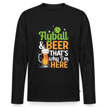Flyball Canine Sport Agility Parcour Dog - Men's Premium Organic Long Sleeve Shirt - black - Front - Nico (187cm)