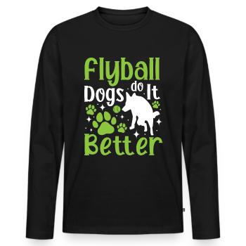 Flyball Canine Sport Agility Parcour Dog - Men's Premium Organic Long Sleeve Shirt - black - Front - Nico (187cm)