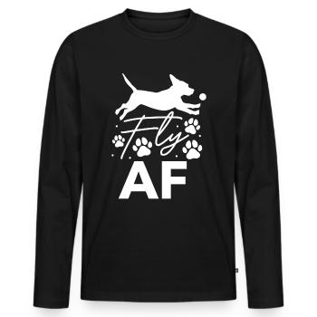 Flyball Canine Sport Agility Parcour Dog - Men's Premium Organic Long Sleeve Shirt - black - Front - Nico (187cm)
