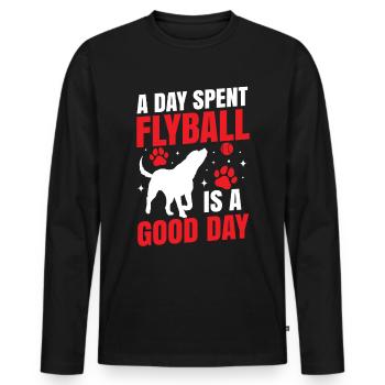 Flyball Canine Sport Agility Parcour Dog - Men's Premium Organic Long Sleeve Shirt - black - Front - Nico (187cm)