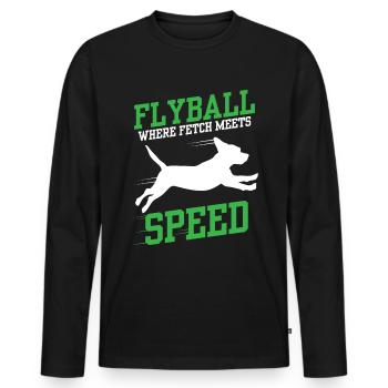 Flyball Canine Sport Agility Parcour Dog - Men's Premium Organic Long Sleeve Shirt - black - Front - Nico (187cm)