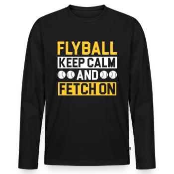 Flyball Canine Sport Agility Parcour Dog - Men's Premium Organic Long Sleeve Shirt - black - Front - Nico (187cm)
