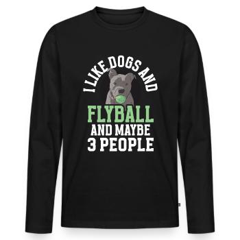 Flyball Canine Sport Agility Parcour Dog - Men's Premium Organic Long Sleeve Shirt - black - Front - Nico (187cm)