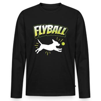 Flyball Canine Sport Agility Parcour Dog - Men's Premium Organic Long Sleeve Shirt - black - Front - Nico (187cm)