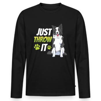 Flyball Canine Sport Agility Parcour Dog - Men's Premium Organic Long Sleeve Shirt - black - Front - Nico (187cm)