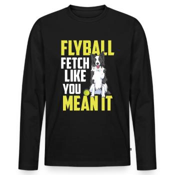 Flyball Canine Sport Agility Parcour Dog - Men's Premium Organic Long Sleeve Shirt - black - Front - Nico (187cm)
