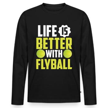 Flyball Canine Sport Agility Parcour Dog - Men's Premium Organic Long Sleeve Shirt - black - Front - Nico (187cm)