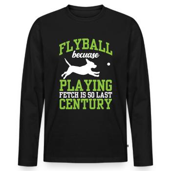 Flyball Canine Sport Agility Parcour Dog - Men's Premium Organic Long Sleeve Shirt - black - Front - Nico (187cm)