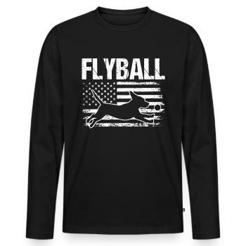 Flyball Canine Sport Agility Parcour Dog - Men's Premium Organic Long Sleeve Shirt - black - Front - Nico (187cm)