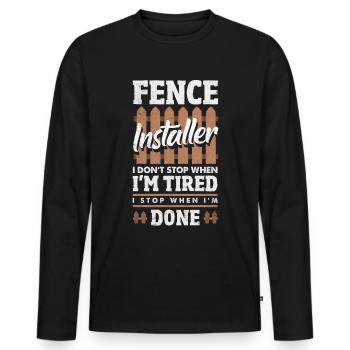 Funny Fence Builder Fence Installer - Men's Premium Organic Long Sleeve Shirt - black - Front - Nico (187cm)