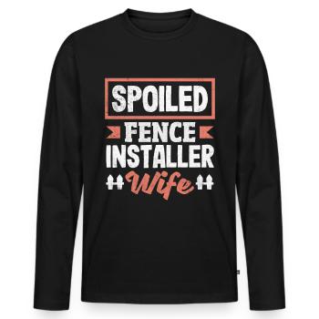 Funny Fence Builder Fence Installer - Men's Premium Organic Long Sleeve Shirt - black - Front - Nico (187cm)