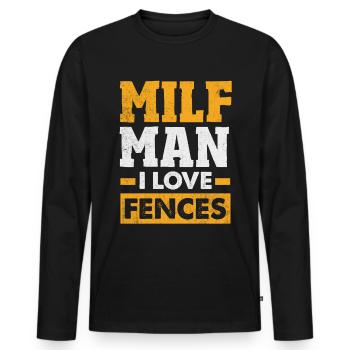Funny Fence Builder Fence Installer - Men's Premium Organic Long Sleeve Shirt - black - Front - Nico (187cm)