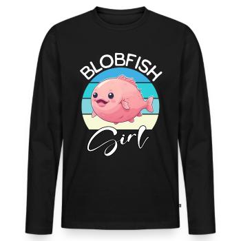 Blobfish Girl Blobfisch - Männer Premium Bio Langarmshirt - Schwarz - Vorne - Nico (187cm)