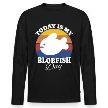 Blobfisch Blobfish - Men's Premium Organic Long Sleeve Shirt - black - Front - Nico (187cm)
