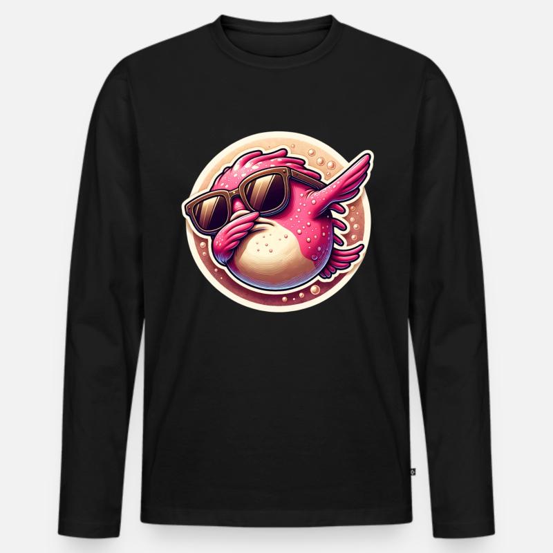 Blobfisch - Männer Premium Bio Langarmshirt - Schwarz
