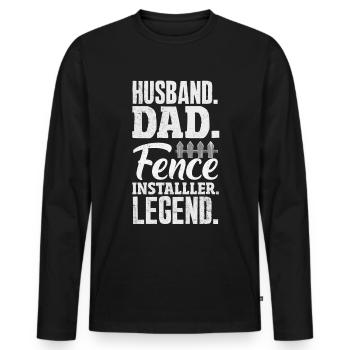 Funny Fence Builder Fence Installer - Men's Premium Organic Long Sleeve Shirt - black - Front - Nico (187cm)