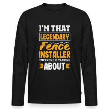 Funny Fence Builder Fence Installer - Men's Premium Organic Long Sleeve Shirt - black - Front - Nico (187cm)