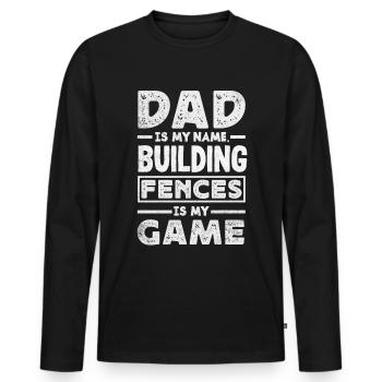 Funny Fence Builder Fence Installer - Men's Premium Organic Long Sleeve Shirt - black - Front - Nico (187cm)