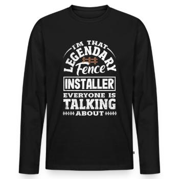 Funny Fence Builder Fence Installer - Men's Premium Organic Long Sleeve Shirt - black - Front - Nico (187cm)