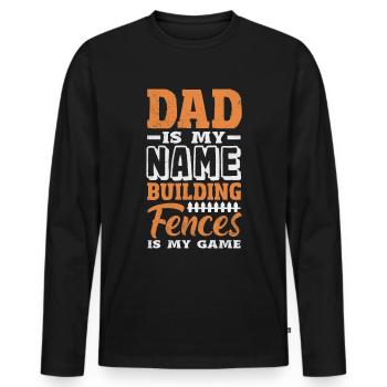 Funny Fence Builder Fence Installer - Men's Premium Organic Long Sleeve Shirt - black - Front - Nico (187cm)