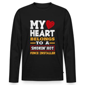 Funny Fence Builder Fence Installer - Men's Premium Organic Long Sleeve Shirt - black - Front - Nico (187cm)