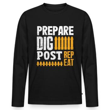 Funny Fence Builder Fence Installer - Men's Premium Organic Long Sleeve Shirt - black - Front - Nico (187cm)
