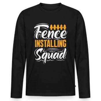 Funny Fence Builder Fence Installer - Men's Premium Organic Long Sleeve Shirt - black - Front - Nico (187cm)