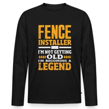Funny Fence Builder Fence Installer - Men's Premium Organic Long Sleeve Shirt - black - Front - Nico (187cm)