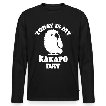 Nachtpapagei Kakapo - Männer Premium Bio Langarmshirt - Schwarz - Vorne - Nico (187cm)