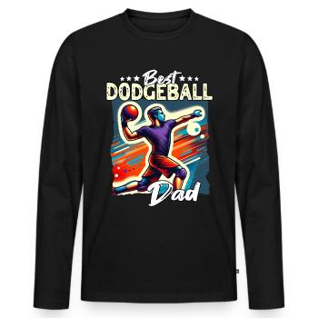 Papa ballon chasseur - T-shirt manches longues Premium bio Homme - noir - Devant - Nico (187cm)