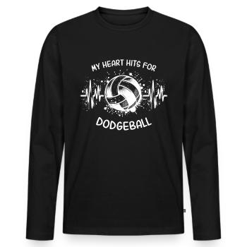 ECG de ballon chasseur - T-shirt manches longues Premium bio Homme - noir - Devant - Nico (187cm)