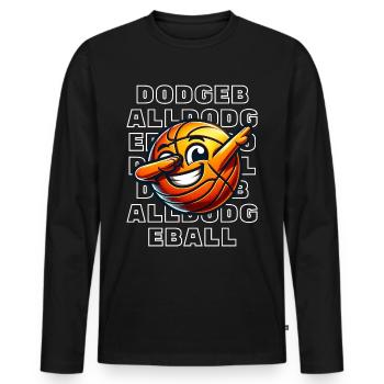 Dodgeball - Männer Premium Bio Langarmshirt - Schwarz - Vorne - Nico (187cm)