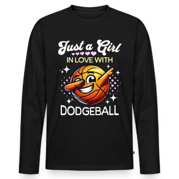 Dodgeball Girls - Men's Premium Organic Long Sleeve Shirt - black - Front - Nico (187cm)