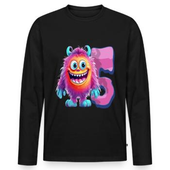 Monster Design for Kids – Five Years - Men's Premium Organic Long Sleeve Shirt - black - Front - Nico (187cm)