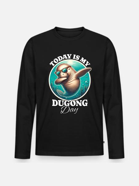 Manatee Dugong - Men's Premium Organic Long Sleeve Shirt - black