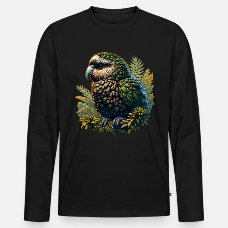 Kakapo - Männer Premium Bio Langarmshirt - Schwarz