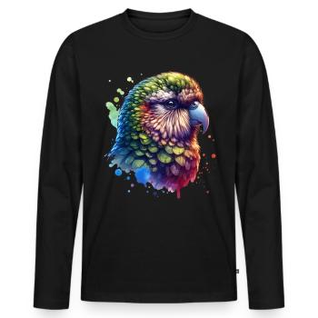 Night Parrot - Men's Premium Organic Long Sleeve Shirt - black - Front - Nico (187cm)