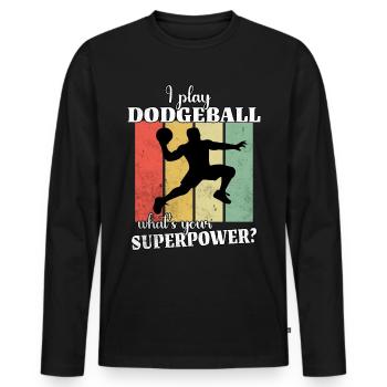 Dodgeball - Men's Premium Organic Long Sleeve Shirt - black - Front - Nico (187cm)