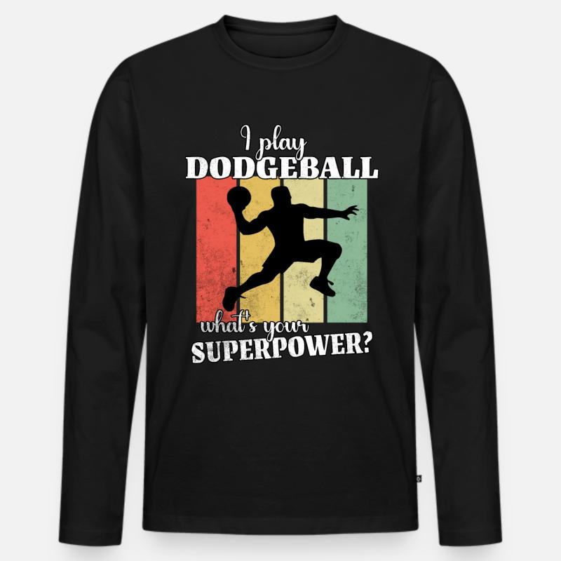 Dodgeball - Männer Premium Bio Langarmshirt - Schwarz