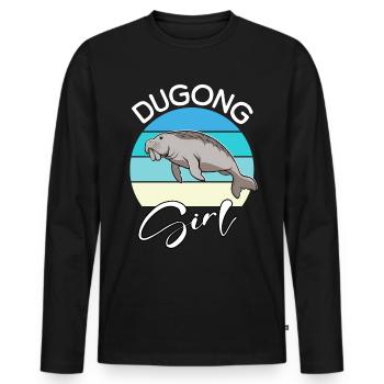 Dugong Girl Manatee - Men's Premium Organic Long Sleeve Shirt - black - Front - Nico (187cm)