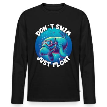Manatee Saying - Men's Premium Organic Long Sleeve Shirt - black - Front - Nico (187cm)