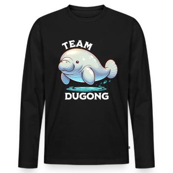 Dugong Team Seekuh - Männer Premium Bio Langarmshirt - Schwarz - Vorne - Nico (187cm)