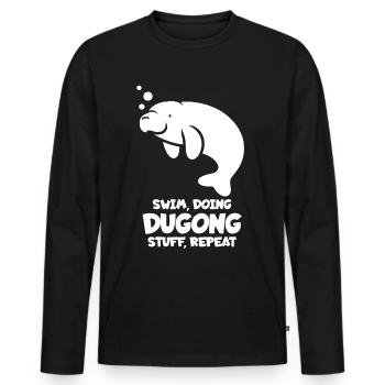 Manatee Sayings Dugong - Men's Premium Organic Long Sleeve Shirt - black - Front - Nico (187cm)