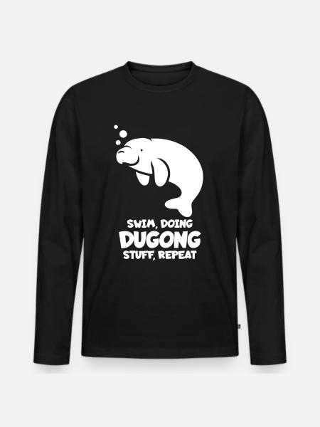 Manatee Sayings Dugong - Men's Premium Organic Long Sleeve Shirt - black
