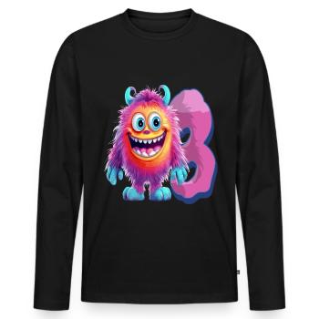 Design de monstre pour les enfants – 3 ans - T-shirt manches longues Premium bio Homme - noir - Devant - Nico (187cm)