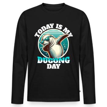 Manatee Dugong - Men's Premium Organic Long Sleeve Shirt - black - Front - Nico (187cm)